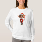 Perky Girl Kerst Elf Vrouwen T-shirt (Voorkant)