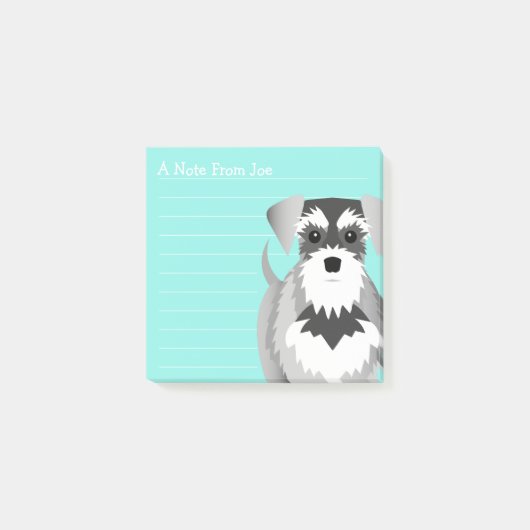 Perky Miniature Schnauzer Cute Green Post-it® Notes (Voorkant)