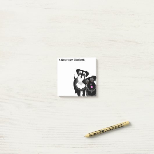 Perky Miniature Schnauzer Schattige Post-it® Notes (Op bureau)