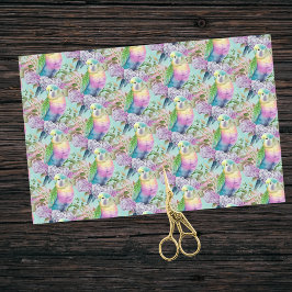 Perky Pastel Roze Geel en Blauw Parketten Tissuepapier