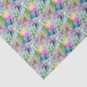 Perky Pastel Roze Geel en Blauw Parketten Tissuepapier (Detail)