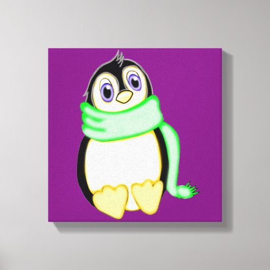 Perky Penguin 12 x 12 Canvas Afdruk (Voorkant)