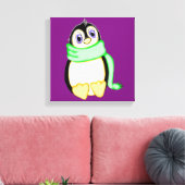 Perky Penguin 12 x 12 Canvas Afdruk (Insitu (Woonkamer))