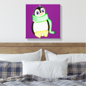 Perky Penguin 12 x 12 Canvas Afdruk (Insitu (Slaapkamer))