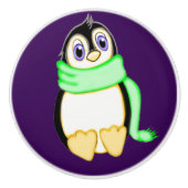 Perky Penguin Keramische Knop (Voorkant)
