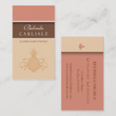 Perky Pineapple Biz Kaart (perzik) Visitekaartje (Voorkant / Achterkant)