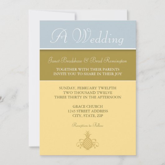 Perky Pineapple Invitation Kaart (Voorkant)