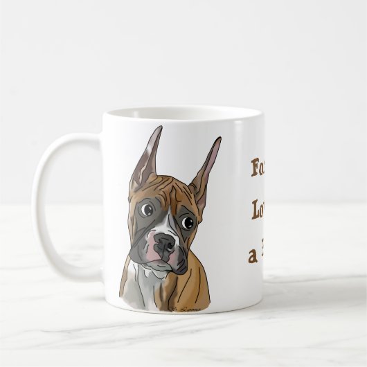 Perky Red Fawn Boxer Dog Koffiemok (Links)