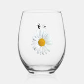 Perky White Daisy Flower Gepersonaliseerd glas (Voorkant)