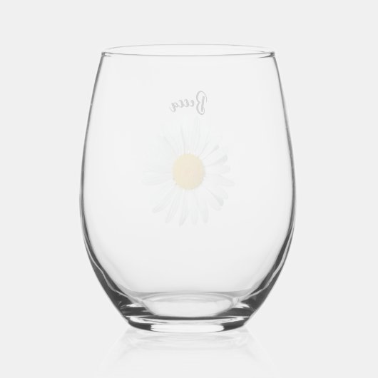Perky White Daisy Flower Gepersonaliseerd glas (Achterkant)