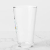 Perky White Daisy Flower Gepersonaliseerd glas (Links)