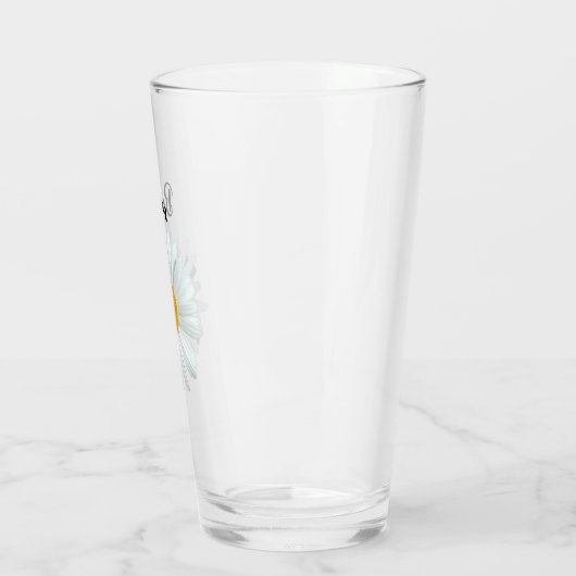 Perky White Daisy Flower Gepersonaliseerd glas (Links)