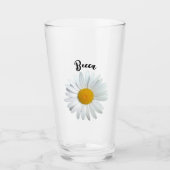 Perky White Daisy Flower Gepersonaliseerd glas (Voorkant)