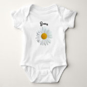 Perky White Daisy Flower gepersonaliseerd Romper (Voorkant)
