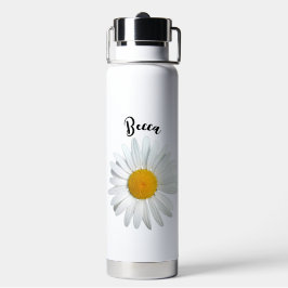 Perky White Daisy Flower gepersonaliseerd Waterfles