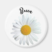 Perky White Daisy Flower gepersonaliseerde magneet (Voorkant)