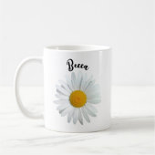 Perky White Daisy Flower Gepersonaliseerde Mok (Links)