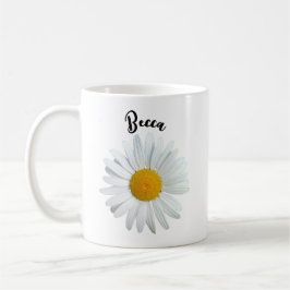 Perky White Daisy Flower Gepersonaliseerde Mok