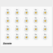 Perky White Daisy Flower Gepersonaliseerde Sticker (Vel)