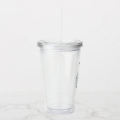 Perky White Daisy Flower Gepersonaliseerde Tumbler Acryl Drinkbeker (Rechts)