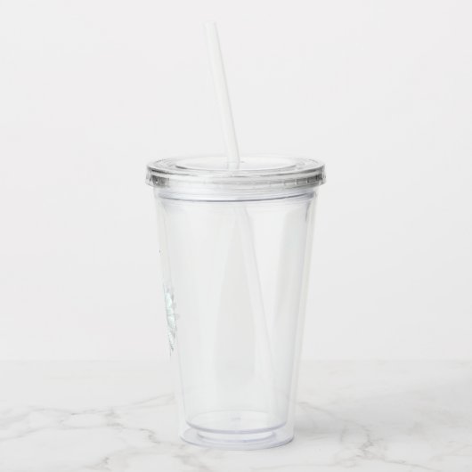 Perky White Daisy Flower Gepersonaliseerde Tumbler Acryl Drinkbeker (Links)
