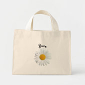 Perky White Daisy Flower Personalized Mini Tote Bag (Voorkant)