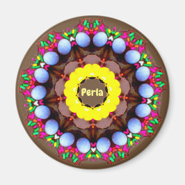 Perla ~ Gepersonaliseerde Paaspatroon Fractal ~ Magneet