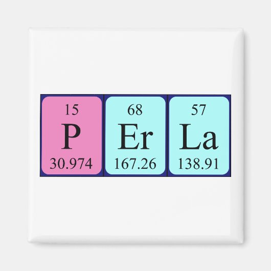 Perla periodieke table name magnet (Voorkant)