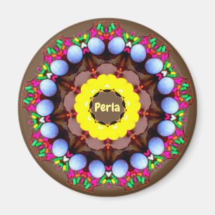 Perla ~ Personalized Easter Pattern Fractal ~ Magneet