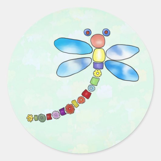 Perlenlibelle Ronde Sticker (Voorkant)