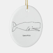 Perm Whale Illustratie (lijnkunst) Keramisch Ornament (Rechts)