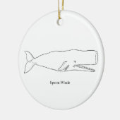 Perm Whale Illustratie (lijnkunst) Keramisch Ornament (Links)