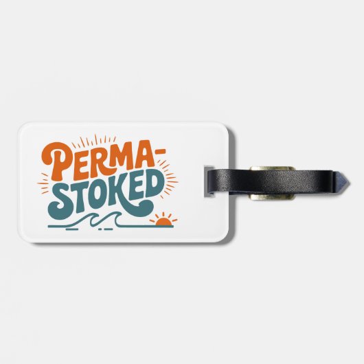 Perma-Stoked Golven Bagagelabel (Achterkant horizontaal)