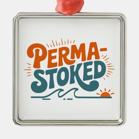 Perma-Stoked Golven Metalen Ornament (Voorkant)