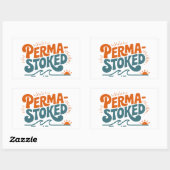 Perma-Stoked Golven Rechthoekige Sticker (Vel)