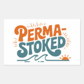 Perma-Stoked Waves Rechthoekige Sticker (Voorkant)