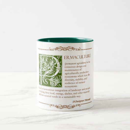 Permacultuur - A Definitie (1) Tweekleurige Koffiemok (Center)