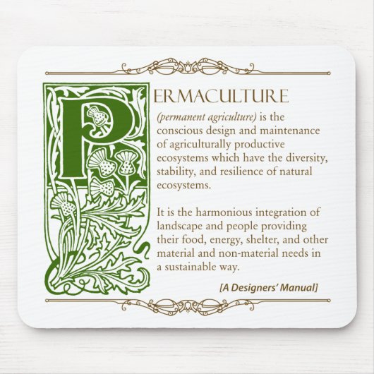 Permacultuur - A Definition (1) Green & Brown Muismat (Voorkant)