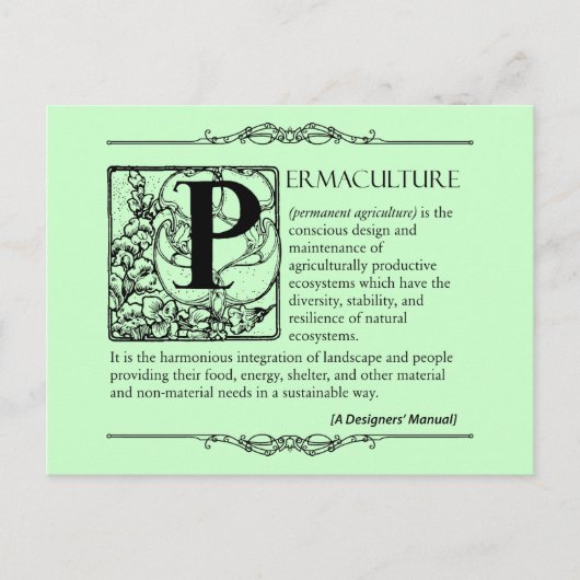 Permacultuur - A Definition (3) - Black Briefkaart (Voorkant)