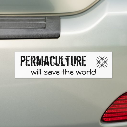 Permacultuur zal de wereld redden bumpersticker (Op auto)