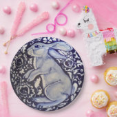 Permanent blauw en wit konijn Dedham Paper Bord (Feest)