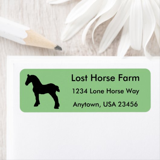 Permanent Draft Horse Silhouette Etiket (Insitu)