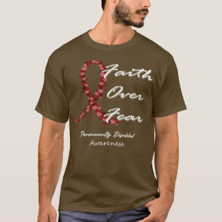 permanent gehandicapt bewustzijn over geloof in an t-shirt
