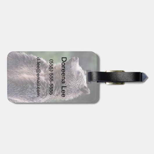 Permanent Grizzly-Beer Bagagelabel (Achterkant horizontaal)