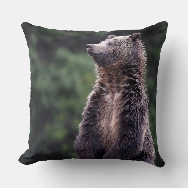 Permanent Grizzly-Beer Kussen (Voorkant)