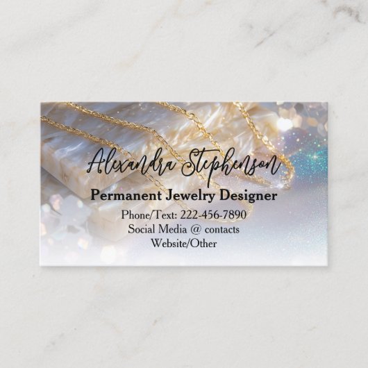 Permanent Jewelry Designer Consultant Elegant Visitekaartje (Voorkant)