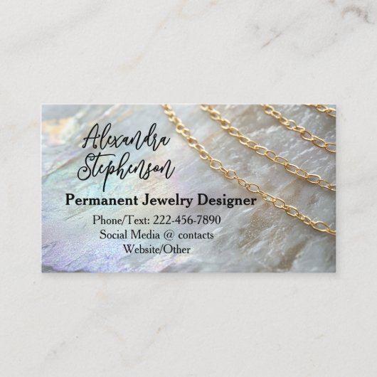 Permanent Jewelry Designer Consultant Visitekaartje (Voorkant)