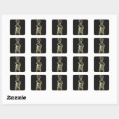 Permanent koninklijk cijfer vierkante sticker (Vel)