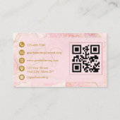 Permanent Makeup Artist Blush Pink Agate QR Code Visitekaartje (Achterkant)