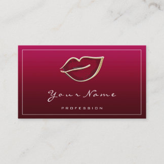 Permanent Makeup Beauty Kiss Lips QR LOGO Red Visitekaartje